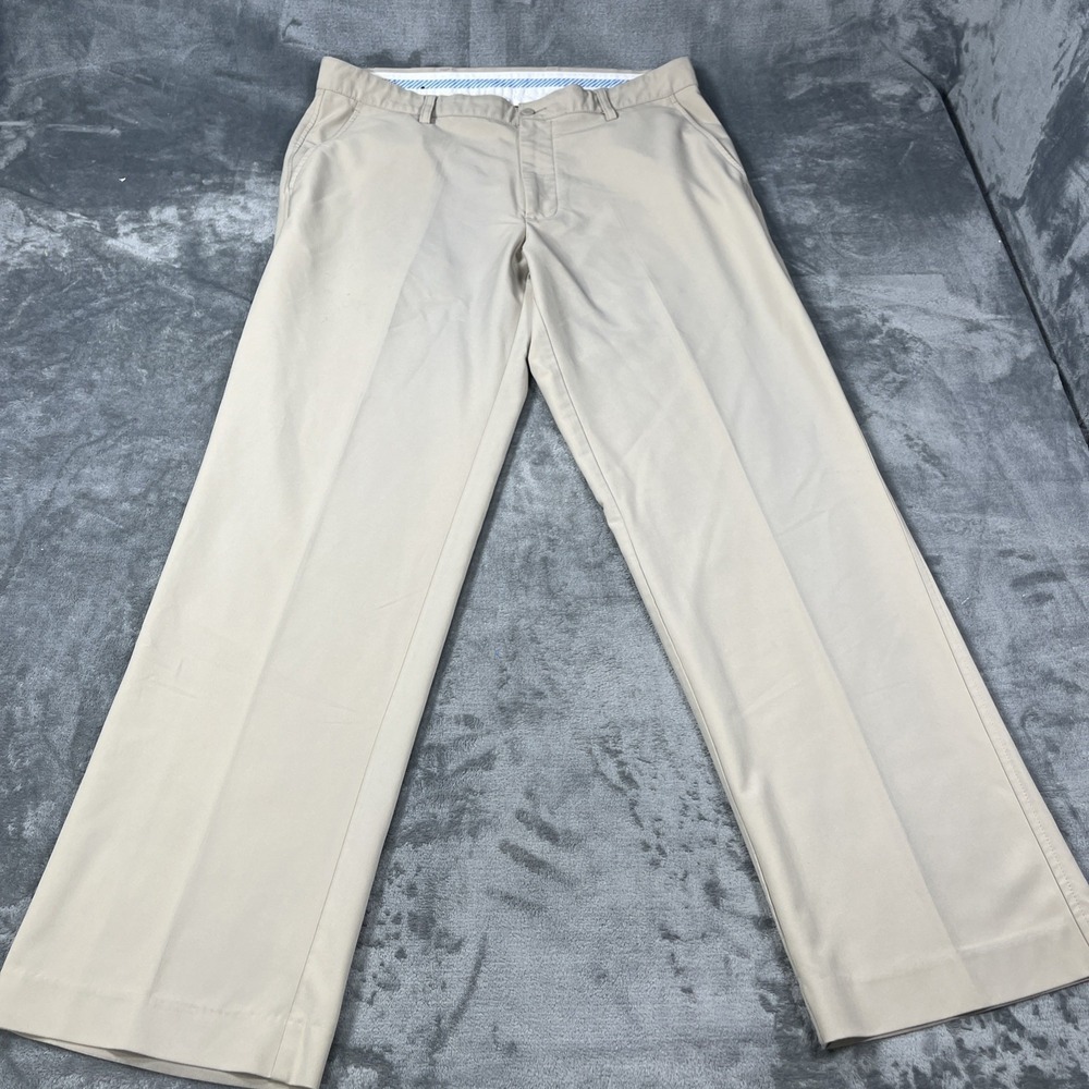 FootJoy FJ Mens Tour Fit Golf‎ Pants Beige 36x32 Polyester Spandex Flat Front